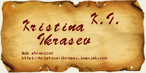 Kristina Ikrašev vizit kartica
